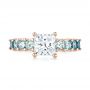 14k Rose Gold 14k Rose Gold Custom Blue Topaz And Diamond Engagement Ring - Top View -  103407 - Thumbnail