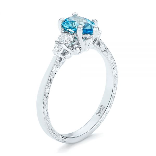 Custom Blue Topaz and Diamond Engagement Ring - reference design