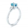  Platinum Custom Blue Topaz And Diamond Engagement Ring - Three-Quarter View -  102907 - Thumbnail