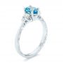 18k White Gold Custom Blue Topaz And Diamond Engagement Ring