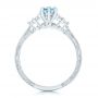  Platinum Custom Blue Topaz And Diamond Engagement Ring - Front View -  102907 - Thumbnail