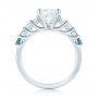  Platinum Custom Blue Topaz And Diamond Engagement Ring - Front View -  103407 - Thumbnail