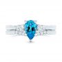 18k White Gold 18k White Gold Custom Blue Topaz And Diamond Engagement Ring - Top View -  102907 - Thumbnail