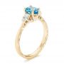 14k Yellow Gold 14k Yellow Gold Custom Blue Topaz And Diamond Engagement Ring - Three-Quarter View -  102907 - Thumbnail