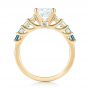 18k Yellow Gold 18k Yellow Gold Custom Blue Topaz And Diamond Engagement Ring - Front View -  103407 - Thumbnail