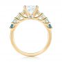 14k Yellow Gold 14k Yellow Gold Custom Blue Topaz And Diamond Engagement Ring - Front View -  103407 - Thumbnail