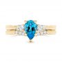 18k Yellow Gold 18k Yellow Gold Custom Blue Topaz And Diamond Engagement Ring - Top View -  102907 - Thumbnail
