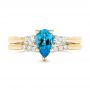 18k Yellow Gold 18k Yellow Gold Custom Blue Topaz And Diamond Engagement Ring - Top View -  102907 - Thumbnail