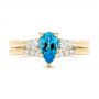 14k Yellow Gold 14k Yellow Gold Custom Blue Topaz And Diamond Engagement Ring - Top View -  102907 - Thumbnail