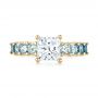 18k Yellow Gold 18k Yellow Gold Custom Blue Topaz And Diamond Engagement Ring - Top View -  103407 - Thumbnail