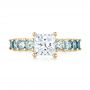 14k Yellow Gold 14k Yellow Gold Custom Blue Topaz And Diamond Engagement Ring - Top View -  103407 - Thumbnail