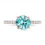 18k Rose Gold 18k Rose Gold Custom Blue Zircon And Diamond Engagement Ring - Top View -  102318 - Thumbnail