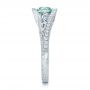 18k White Gold Custom Blue Zircon And Diamond Engagement Ring - Side View -  100645 - Thumbnail