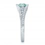  Platinum Platinum Custom Blue Zircon And Diamond Engagement Ring - Side View -  100645 - Thumbnail