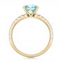 18k Yellow Gold 18k Yellow Gold Custom Blue Zircon And Diamond Engagement Ring - Front View -  102318 - Thumbnail