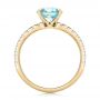 18k Yellow Gold 18k Yellow Gold Custom Blue Zircon And Diamond Engagement Ring - Front View -  102318 - Thumbnail