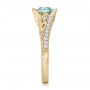 18k Yellow Gold 18k Yellow Gold Custom Blue Zircon And Diamond Engagement Ring - Side View -  100645 - Thumbnail