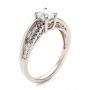  14K Gold Custom Blue And White Sapphire Engagement Ring - Three-Quarter View -  101211 - Thumbnail