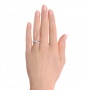  Platinum Platinum Custom Blue And White Sapphire Engagement Ring - Hand View -  101211 - Thumbnail