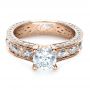 14k Rose Gold 14k Rose Gold Custom Bright Cut Diamond Engagement Ring - Flat View -  1283 - Thumbnail