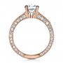 18k Rose Gold 18k Rose Gold Custom Bright Cut Diamond Engagement Ring - Front View -  1283 - Thumbnail