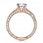 18k Rose Gold 18k Rose Gold Custom Bright Cut Diamond Engagement Ring - Front View -  1283 - Thumbnail
