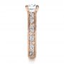 18k Rose Gold 18k Rose Gold Custom Bright Cut Diamond Engagement Ring - Side View -  1283 - Thumbnail