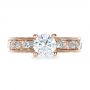 14k Rose Gold 14k Rose Gold Custom Bright Cut Diamond Engagement Ring - Top View -  1283 - Thumbnail