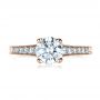 18k Rose Gold 18k Rose Gold Custom Bright Cut Diamond Engagement Ring - Top View -  1329 - Thumbnail