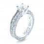 14k White Gold 14k White Gold Custom Bright Cut Diamond Engagement Ring - Three-Quarter View -  1283 - Thumbnail