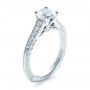  Platinum Custom Bright Cut Diamond Engagement Ring - Three-Quarter View -  1329 - Thumbnail