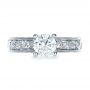 18k White Gold Custom Bright Cut Diamond Engagement Ring - Top View -  1283 - Thumbnail