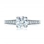  Platinum Custom Bright Cut Diamond Engagement Ring - Top View -  1329 - Thumbnail