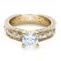 14k Yellow Gold 14k Yellow Gold Custom Bright Cut Diamond Engagement Ring - Flat View -  1283 - Thumbnail