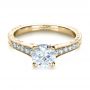 18k Yellow Gold 18k Yellow Gold Custom Bright Cut Diamond Engagement Ring - Flat View -  1329 - Thumbnail