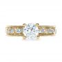 14k Yellow Gold 14k Yellow Gold Custom Bright Cut Diamond Engagement Ring - Top View -  1283 - Thumbnail