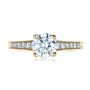 18k Yellow Gold 18k Yellow Gold Custom Bright Cut Diamond Engagement Ring - Top View -  1329 - Thumbnail