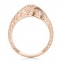 18k Rose Gold 18k Rose Gold Custom Brown Diamond And Hand Engraved Engagement Ring - Front View -  102293 - Thumbnail