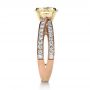 18k Rose Gold And Platinum 18k Rose Gold And Platinum Custom Canary Diamond Engagement Ring - Side View -  1225 - Thumbnail