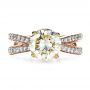 14k Rose Gold And 18K Gold 14k Rose Gold And 18K Gold Custom Canary Diamond Engagement Ring - Top View -  1225 - Thumbnail