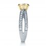 14k White Gold And 18K Gold 14k White Gold And 18K Gold Custom Canary Diamond Engagement Ring - Side View -  1225 - Thumbnail