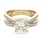 14k Yellow Gold And Platinum 14k Yellow Gold And Platinum Custom Canary Diamond Engagement Ring - Flat View -  1225 - Thumbnail