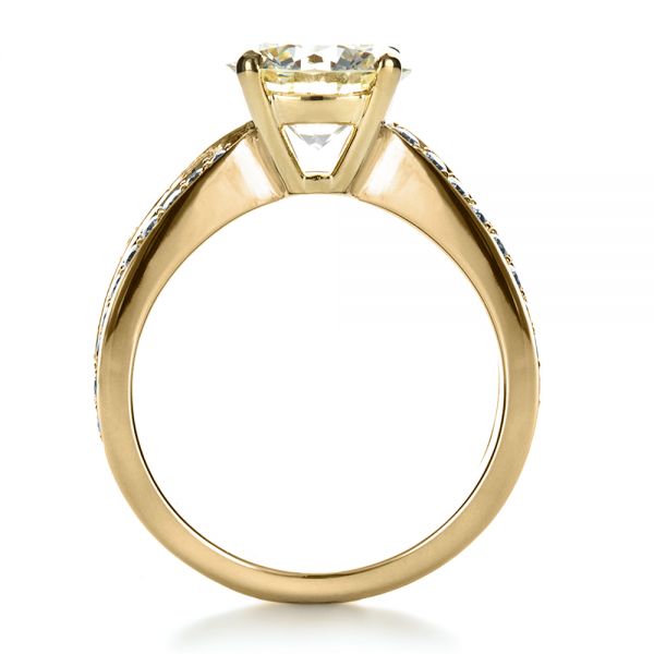 18k Yellow Gold And Platinum 18k Yellow Gold And Platinum Custom Canary Diamond Engagement Ring - Front View - 1225