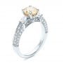  Platinum Custom Champagne Diamond Engagement Ring - Three-Quarter View -  100926 - Thumbnail