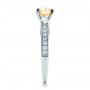  Platinum Custom Champagne Diamond Engagement Ring - Side View -  100926 - Thumbnail