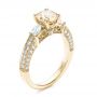14k Yellow Gold 14k Yellow Gold Custom Champagne Diamond Engagement Ring - Three-Quarter View -  100926 - Thumbnail