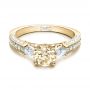 14k Yellow Gold 14k Yellow Gold Custom Champagne Diamond Engagement Ring - Flat View -  100926 - Thumbnail
