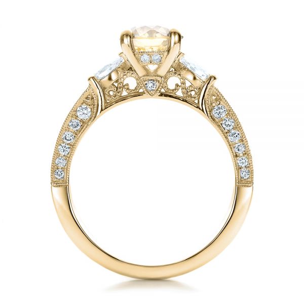 14k Yellow Gold 14k Yellow Gold Custom Champagne Diamond Engagement Ring - Front View - 100926