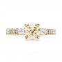 14k Yellow Gold 14k Yellow Gold Custom Champagne Diamond Engagement Ring - Top View -  100926 - Thumbnail