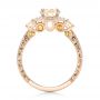 14k Rose Gold Custom Champagne Diamonds And Diamond Halo Engagement Ring - Front View -  102772 - Thumbnail